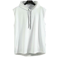 Letni mężczyzna odzież podkoszulki bluza Plus Size top bez rękawów bluza z kapturem kamizelka trening Fitness mężczyzna T koszula treningu kamizelka hiphopowa 2